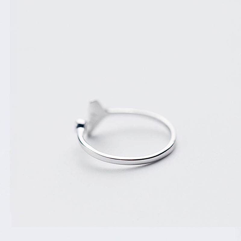 niumanery 925 Sterling Silver Solid Ring Exquisite Whale Tail Plain