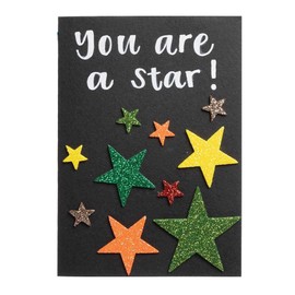 Baker Ross FE605 Autumn Glitter Foam Star Stickers - Pack of 198, Kids Stickers, Ideal for Children's Arts and Crafts Projects, Great for Card Making and Scrapbooking