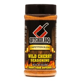 Butcher BBQ Wild Cherry Seasoning Barbeque Blend with Double Sided Lid for Pouring or Shaking | Gluten Free | World Championship Winning Formula | Tastes like Cooking Over Open Flame | MSG Free