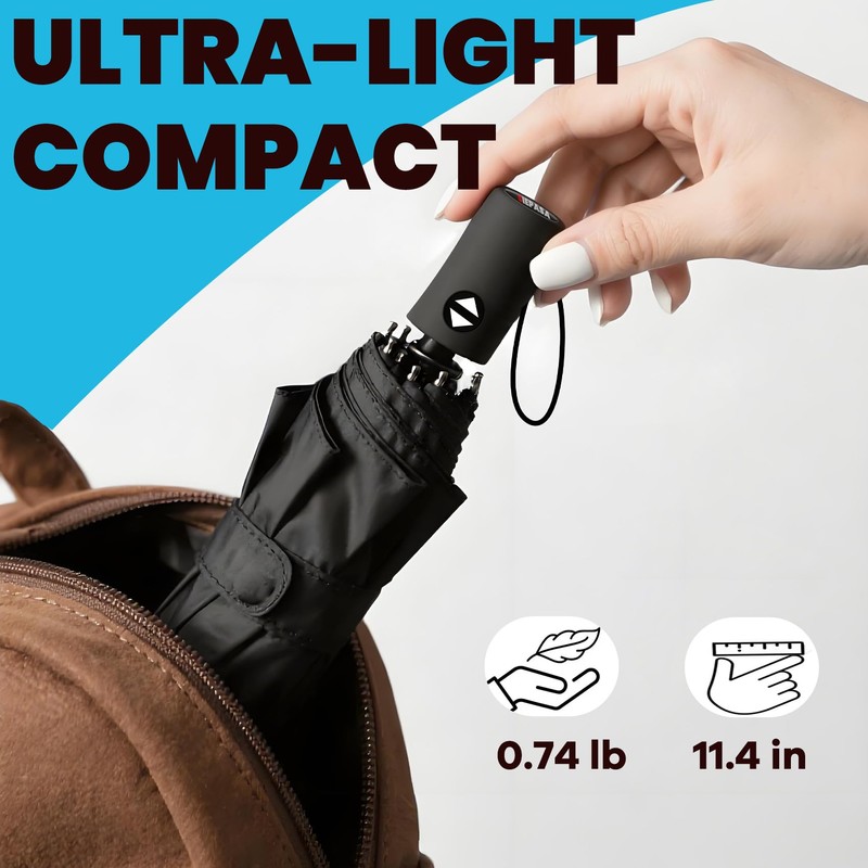 SIEPASA Compact Travel Umbrella - Windproof Auto Open/Close, Small Folding