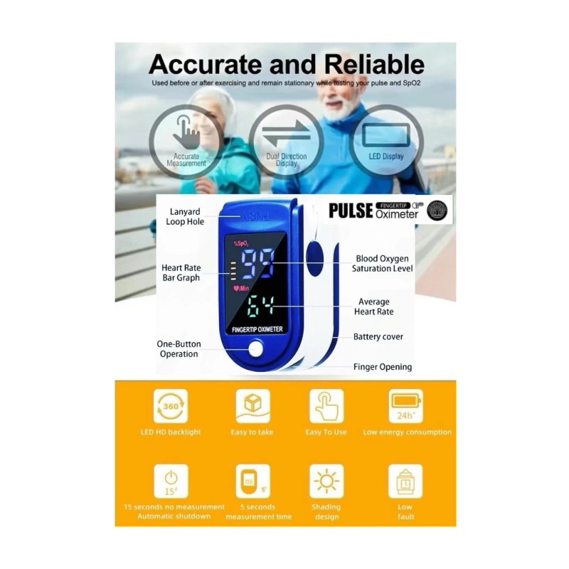 Double D store Finger Tip Pulse Oximeter LED Blood Glucose