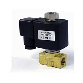 AceCrew Electromagnetic Brass Solenoid Valve 3/8 inch NPT 110VAC, 120VAC Normally Closed - flow control valve for gas, air & fluid