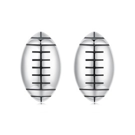 Shysnow 925 Sterling Silver Rugby Earrings for Women Dainty Sports Ball Studs Jewelry for Player Fan Mom Grandma