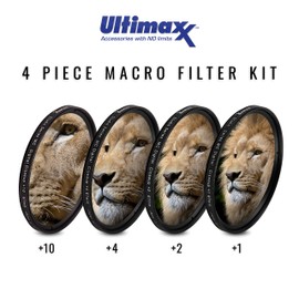 72MM Ultimaxx Professional Four Piece HD Macro Close-up Filter Kit (1, 2, 4, 10 Diopter Filters) for Canon, Nikon, Sony, Sigma, Olympus, & Tamron & More