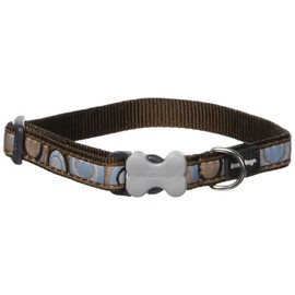 Red Dingo Designer Dog Collar, Small, Circadelic Brown