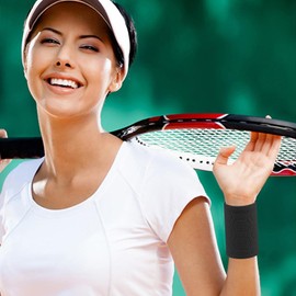 Generic Unisex Sports Wristbands, Black, 3.94 inches, Absorbent & Breathable, Suitable for Basketball, Volleyball, Badminton & More, Adults & Athletes