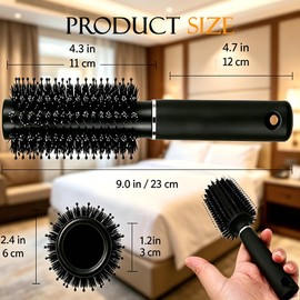 Travel Safe Hair Brush with Secret Stash Can, Portable Hidden Storage Box for Money Cash Jewelry & Valuables, Round Hairbrush Gift with Key Hider for Home, Travel, Hotel, Car, Beach(Black,23cm)