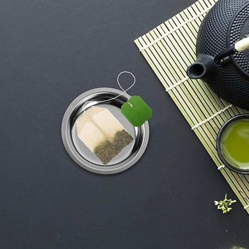 Stainless Steel Tea Bag Coasters, Round Mini Tray for Tea
