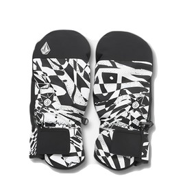 Volcom J68024JA / STN MITT Unisex Thermal Mittens (Water Pressure Resistance 3.9 ft (10,000 mm), Moisture Permeability 31.7 inches (8000 mm)), Gloves, Snowboarding, multicolor (black / white)