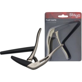 STAGG SCPX-FL Flat trigger STYLE capo for classical guitar  SATIN BEIGE CHROME