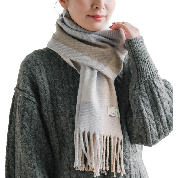 ELMA Scarf, Large Scarf, Women's, Solid, Soft, Scarf, Warm, Lightweight, Cold Protection, Plain, Unisex, Spring, Autumn, Winter, Solid Color, Cold Protection, Party, Stylish Design, check brown