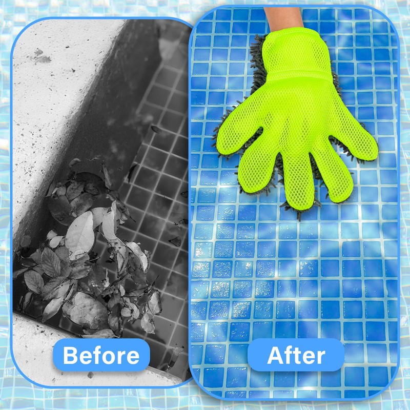 Hushee 2 Pcs Pool Cleaning Scrubbing Mitt Cleaning Gloves for