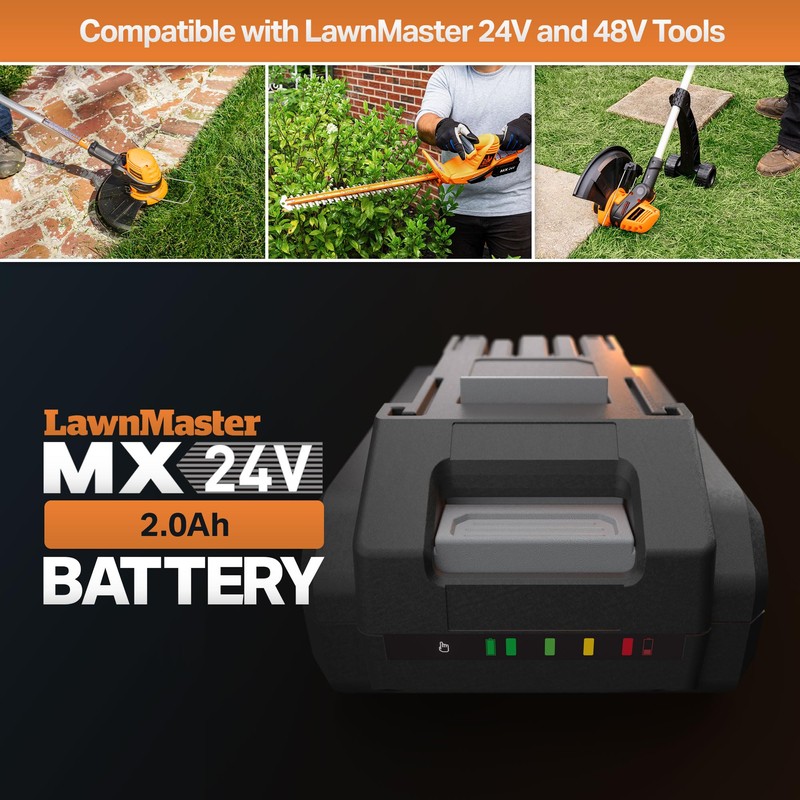 LawnMaster MX24V 2.0Ah Battery – Compatible and Vacmaster 24V Cordless
