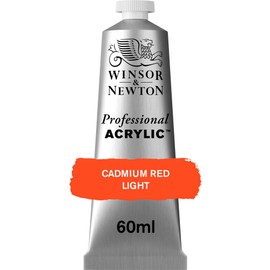Winsor & Newton 8840460 Professional Acrylic Paint in Artist Quality, High Colour Brilliance & Coverage, Archival Quality, 60 ml Tube - Cadmium Red Light