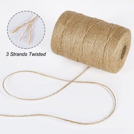 tenn well 3Ply Jute Garden Twine, 500 Feet Natural Brown Twine String for DIY Crafts, Gift Wrapping, Floristry and Gardening Decoration