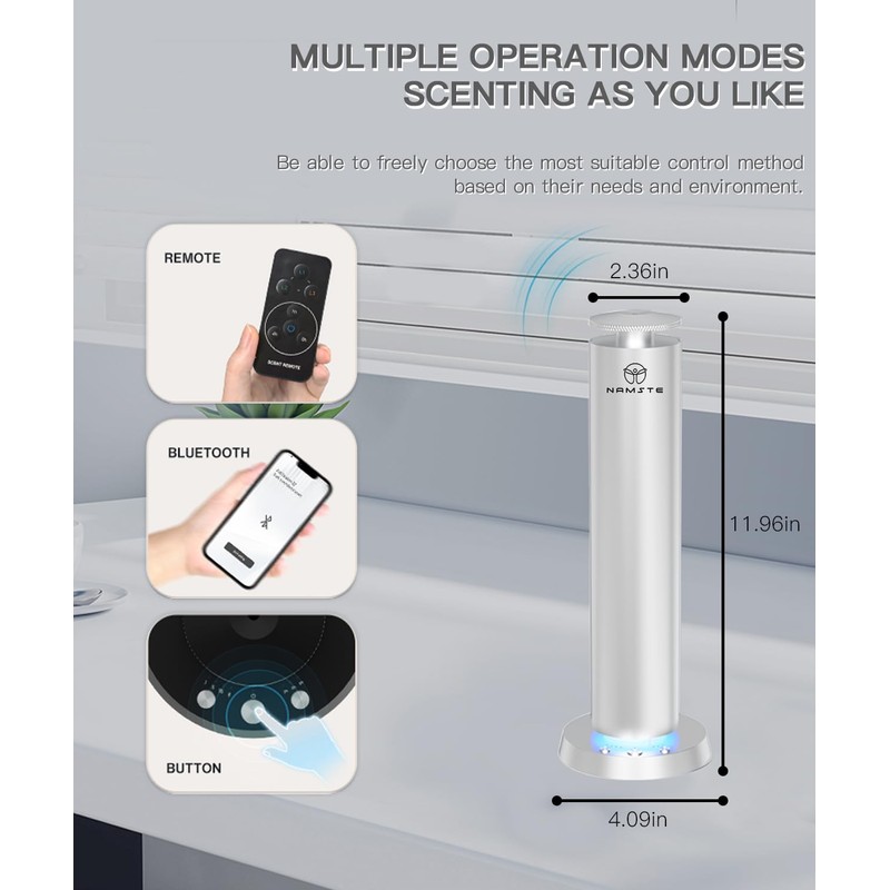 Namste Wireless Scent Machine,1800 Sq.Ft APP Control LED Light Ultra