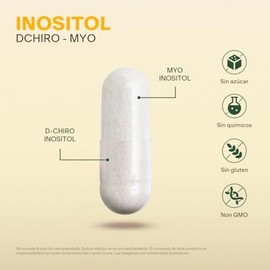 VitalBotanics - Myo-Inositol y D-Chiro-Inositol con 120 cápsulas de 500mg para 4 meses - Suplementos Alimenticios Multivitaminico - Libre de Gluten y 