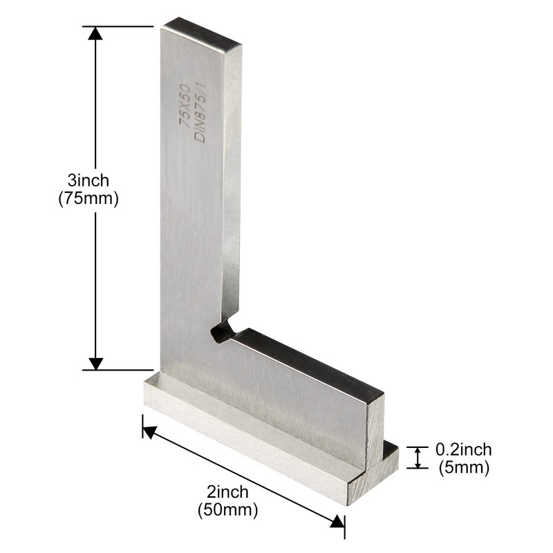 Precision Machinist Square 3 Inch Engineer Square 90 Degree Right