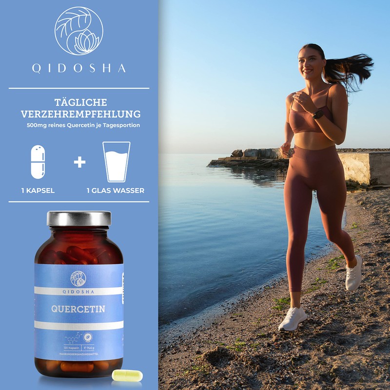 QIDOSHA® Quercetin Capsules High Dose, Test Winner 02/23*, 120 Pieces/Glass,