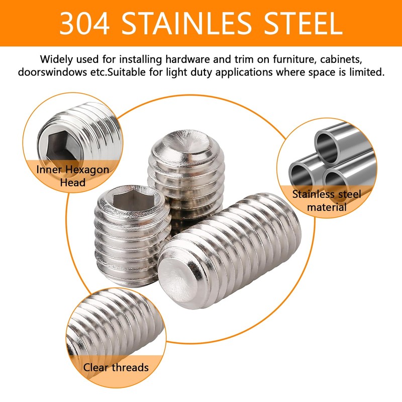 300 Pcs 24 Size Set Screws Assortment Kit (M3, M4,