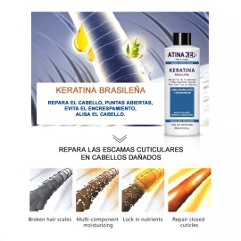 Atinaker Keratina Brasileña Cirugía Capilar +champú