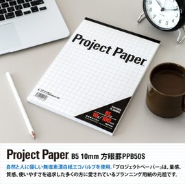 オキナ 方眼紙 プロジェクトペーパー B5 10mm方眼罫 100枚 PPB50S