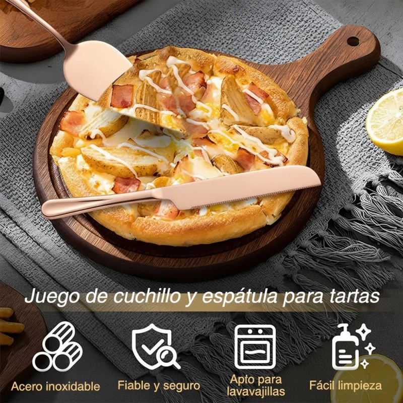 Cortador de Pastel GIEVULEO con Cuchillo y Pala de Acero