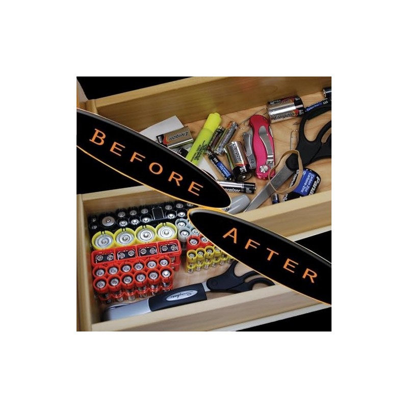 Storacell by Powerpax AAA Battery Storage Caddy, Orange - Holds