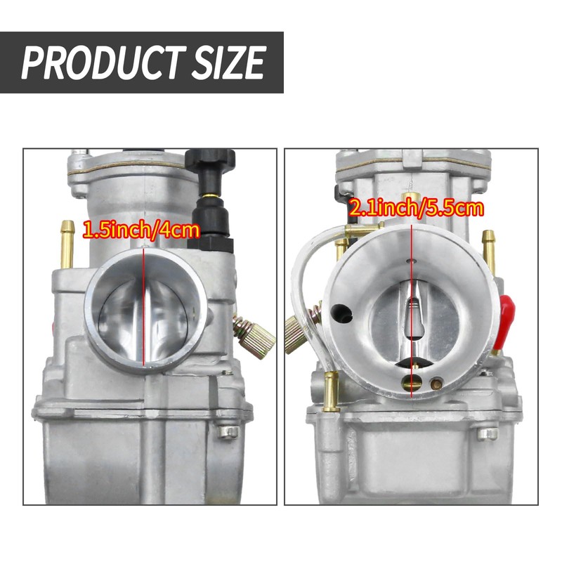 JUUDDENPARTS 34MM Power Jet Carburetor, Motorcycle Carburetor Carburettor for 2/4