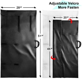 ROSROSE Table Leaf Storage Bag Padded 1 Pack, Waterproof Heavy Duty Dining Table Leaf Bag w/Adjustable Closure, Extra Thick Flannel Backing Table Leaf Cover Storage, Fit 48 x 24in Leaves, Black