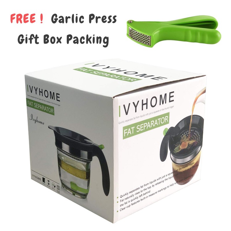 IVYHOME 4 Cups Plastic Fat Separator with Bottom Release, Gravy