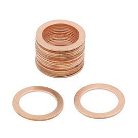 X AUTOHAUX 18mm Inner Dia Copper Crush Washers Flat Sealing Gaskets Rings 20pcs