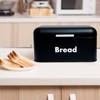 Plexon Black Bread Box for Kitchen Countertop with Lid, Metal