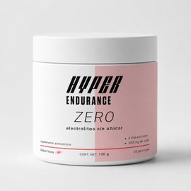 Electrolitos sin Azcar Hyper Endurance Zero, 30 porciones, 500 mg de sodio, con magnesio, potasio, sabor fresa, 150 g, Suplemento Alimenticio para... 