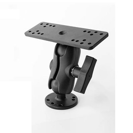 Strg Aluminum Fish Finder Mount with 1.5" / C Size Ball, Short Arm Marine Electronic Depth Finder Mount for Boat Kayak, Compatible with Garmin, Lowrance and More