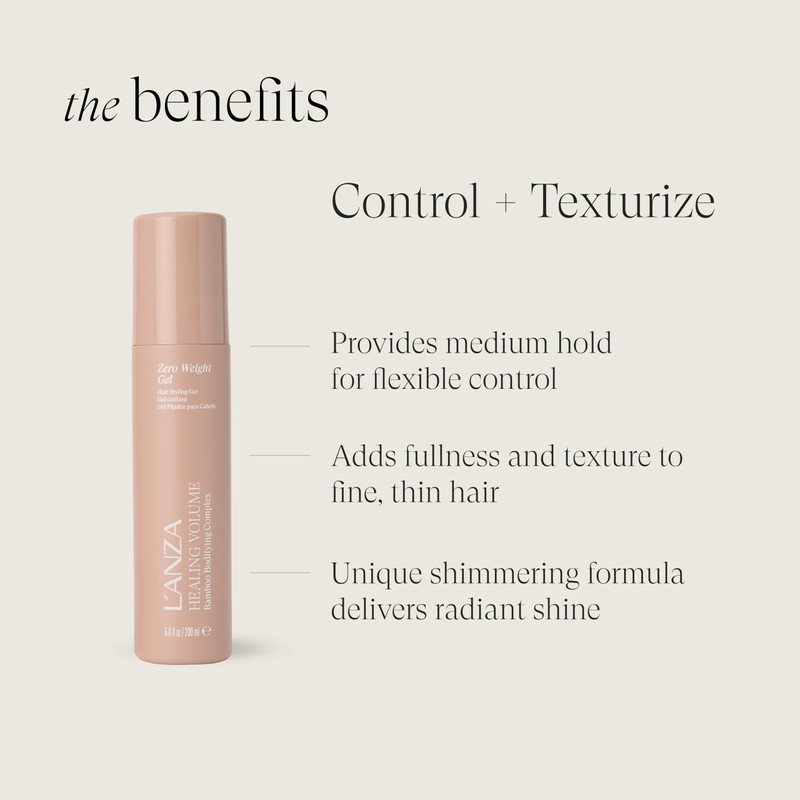 L'ANZA Healing Volume Zero Weight Gel, Extra Hold Hair Gel