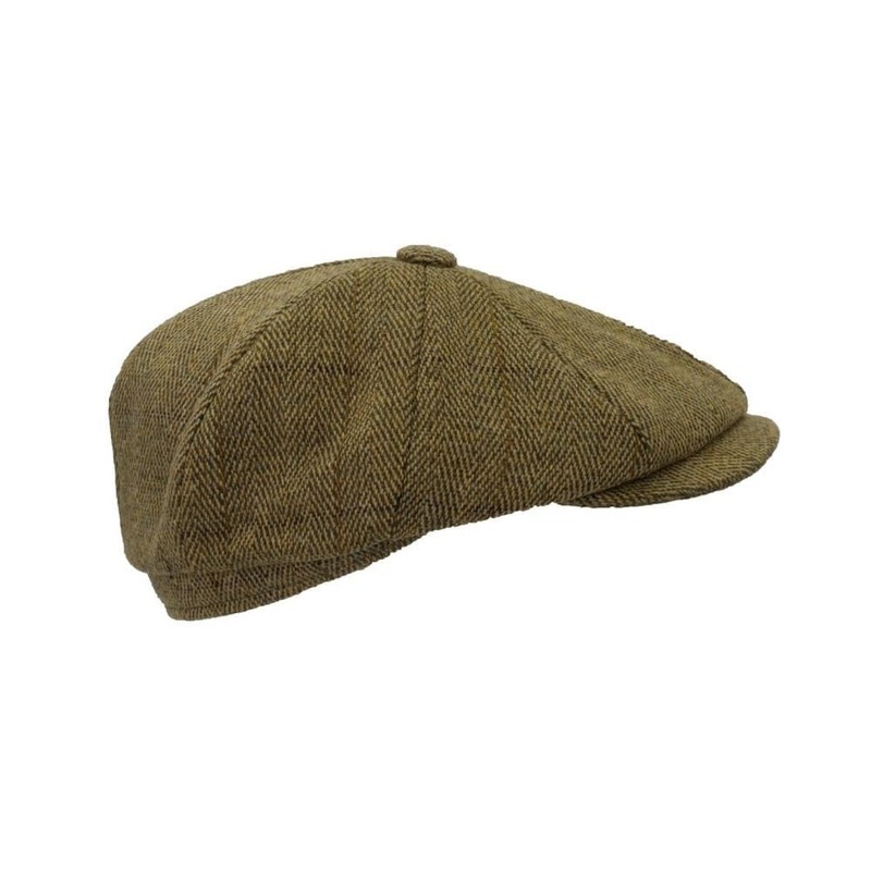 WALKER AND HAWKES - Men's Green Sage Derby Tweed 8-Panel