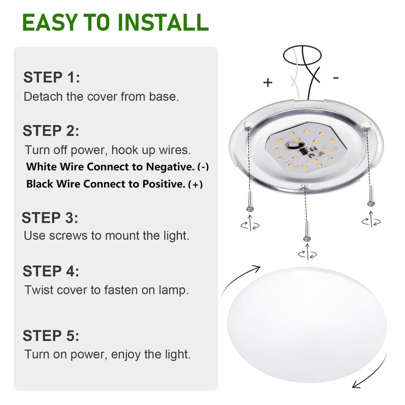 KICORED 12V RV LED Light Interior,3.25 Inch Ceiling Dome Puck
