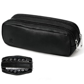 FQDGTFA Portable Daily Contact Lens Case Organizer, Traveling Contact Cases Bag with Clearly Labeled R & L, Water-Resistant Disposable Contact Lens Dispenser, Storage up to 60 lenses(Black)