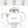 CnGlass Glass Teapot Stovetop Safe,30.4oz Clear Tea pot with Removable