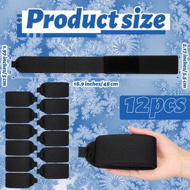 12 Pack Winter Ski Straps Fastener for Carring Adjustable Ski Wraps Tie Snow Ski Strap Fastener Tape Ski Gear Accessories for Ski Sport Men Women(Black)