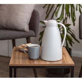 alfi 0825.010.100 Eco Vacuum Flask, Frosted Plastic, 1.0 Litre - Keeps Hot for 12 Hours or Cold for 24 Hours