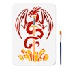 MAYJOYDIY A4 Size Flying Dragon Painting Stencil Evil Dragon Sword