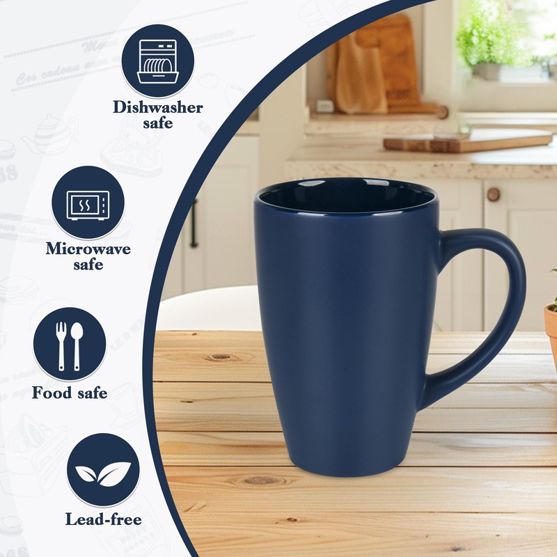 BYCNZB 20oz Extra Large Ceramic Tall Coffee Mugs Set for
