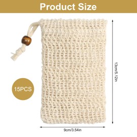 Soap Bags, Pack of 10 Soap Bags, Sisal Soap Net, Soap Bags, Organic Soap Bag for Showering, Natural Sisal Soap Bags, Soap Nets for Solid Soap