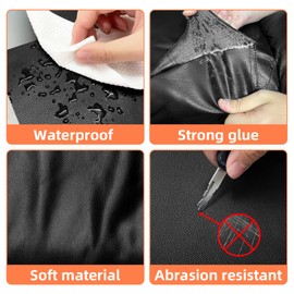DXBULL Large Leather Repair Kit Self Adhesive Leather Tape Waterproof, DIY Leather Patch for Couches Car Seats Furniture Kitchen Cabinets Wall 23.6 x 78.7 inch (Black)