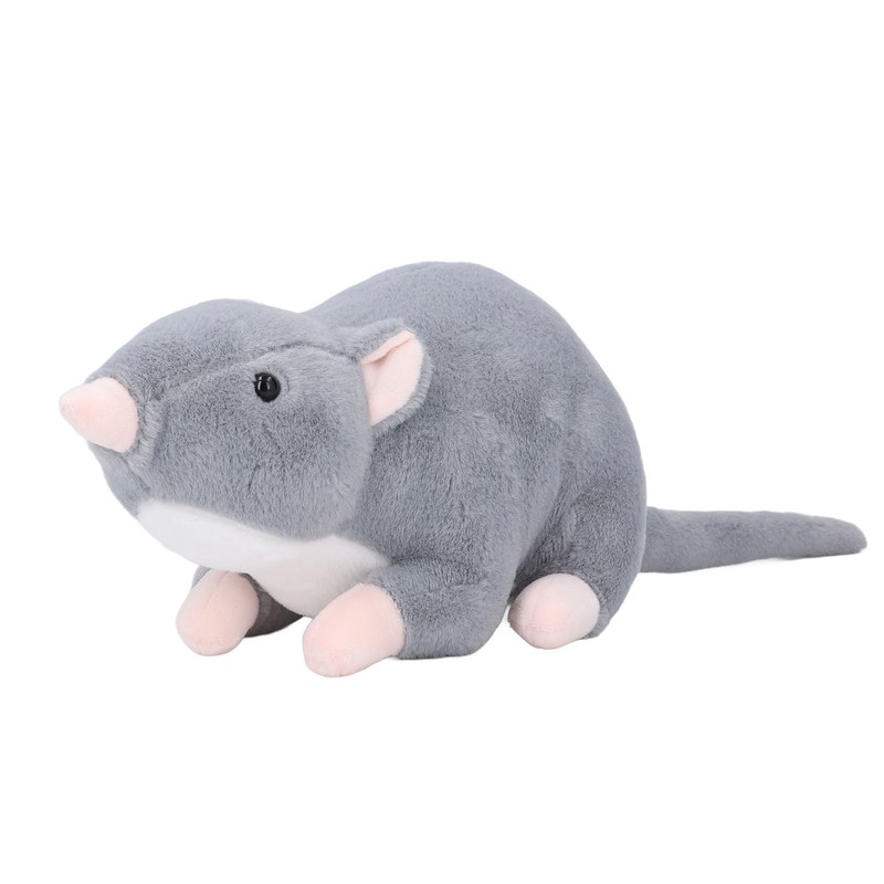 Plush Mouse Toy Funny High Simulation Gray Stuffed Mouse Animal