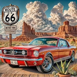 CXYQLC - Kits de pintura de diamantes 5D para adultos, arte de diamante, coche rojo en ruta, 66 pintura de diamantes, taladro completo, kit de