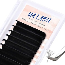 MA LASH L 0.07 5-8mm Short Eyelash Extensions Individual Lashes Premium Volume & Classic Lash Soft mixed lengths Black Salon Use (L 0.07 (5-8 mm mixed))