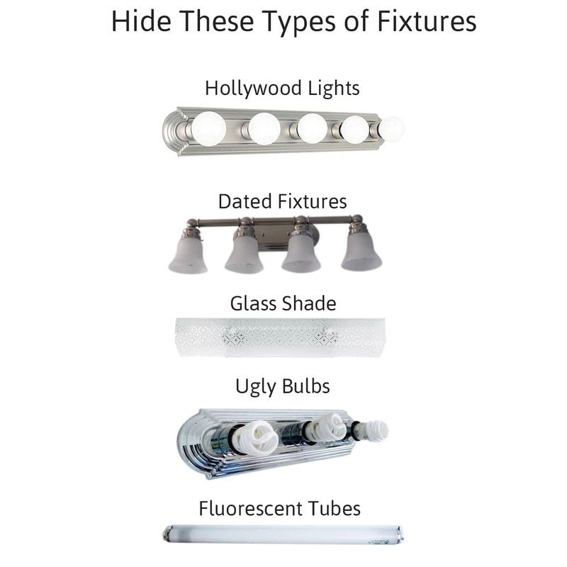 Moderne Vanity Light Cover Conversion Kit, 32"W White Textured Fabric